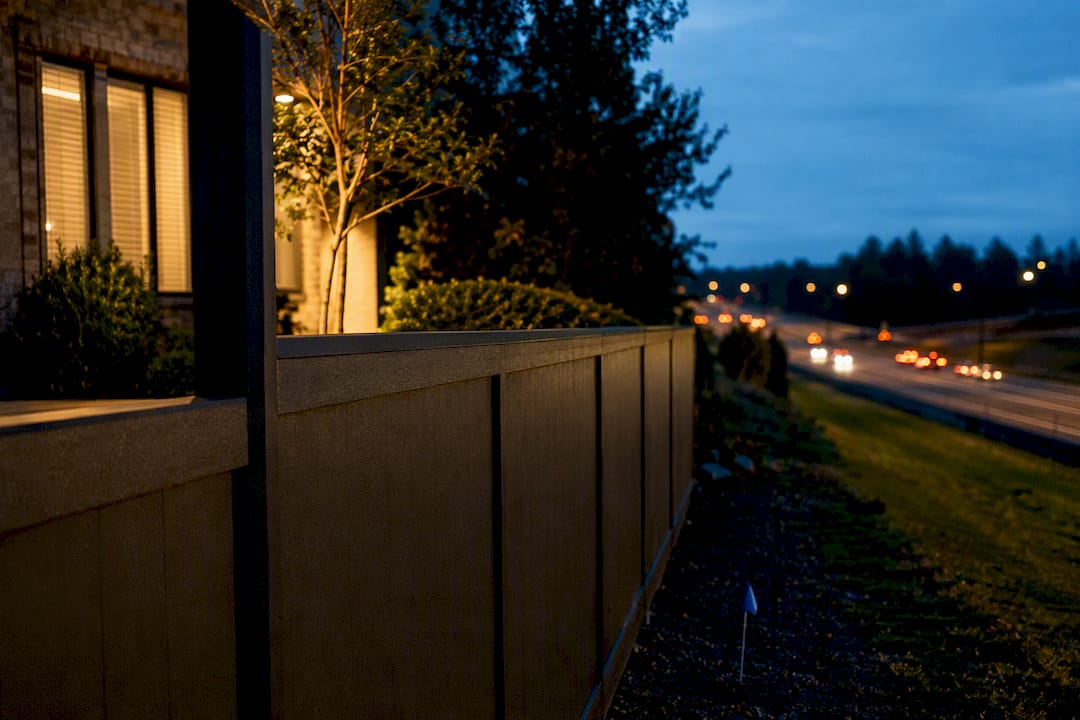 Privacy barrier between backyard and traffic