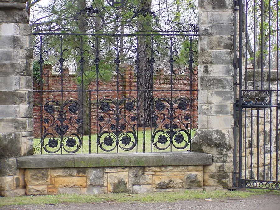 Custom iron railing on an exterior balcony