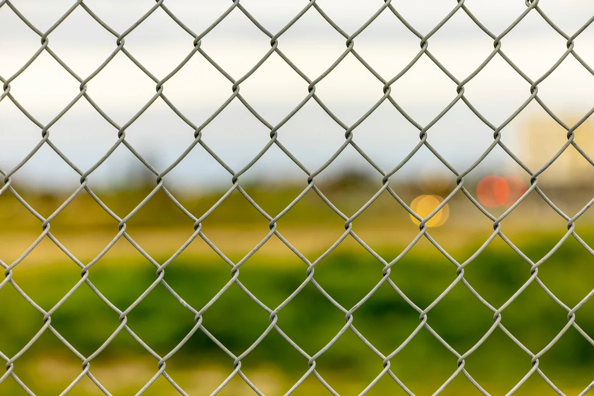 Galvanized chain link fence mesh