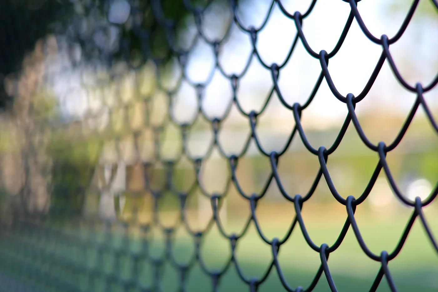 Black-coated chain link fence mesh